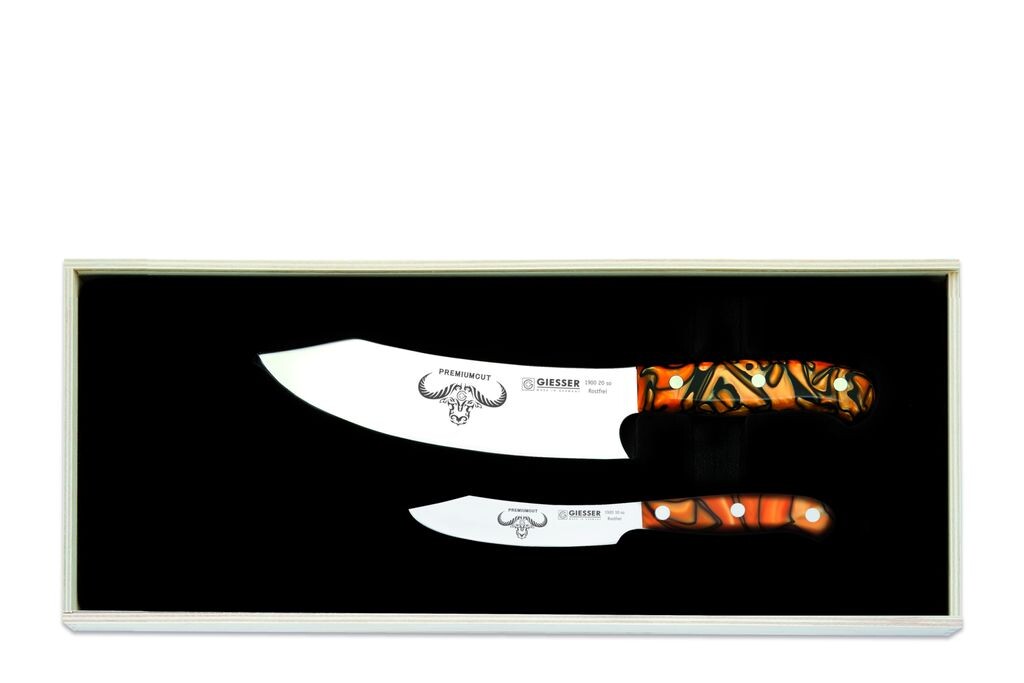 

Нож Giesser PremiumCut Набор из 2 20 см Chefs + 10 см Офисный акрил Пряный оранжевый GIESSER MESSER