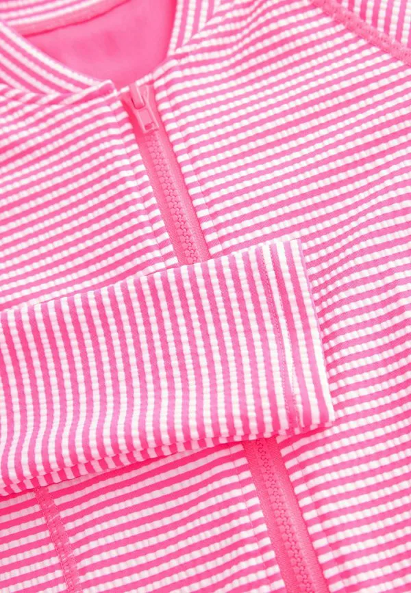 Купальник стандартного кроя с длинными рукавами Next, Pink White Stripe — фото 2