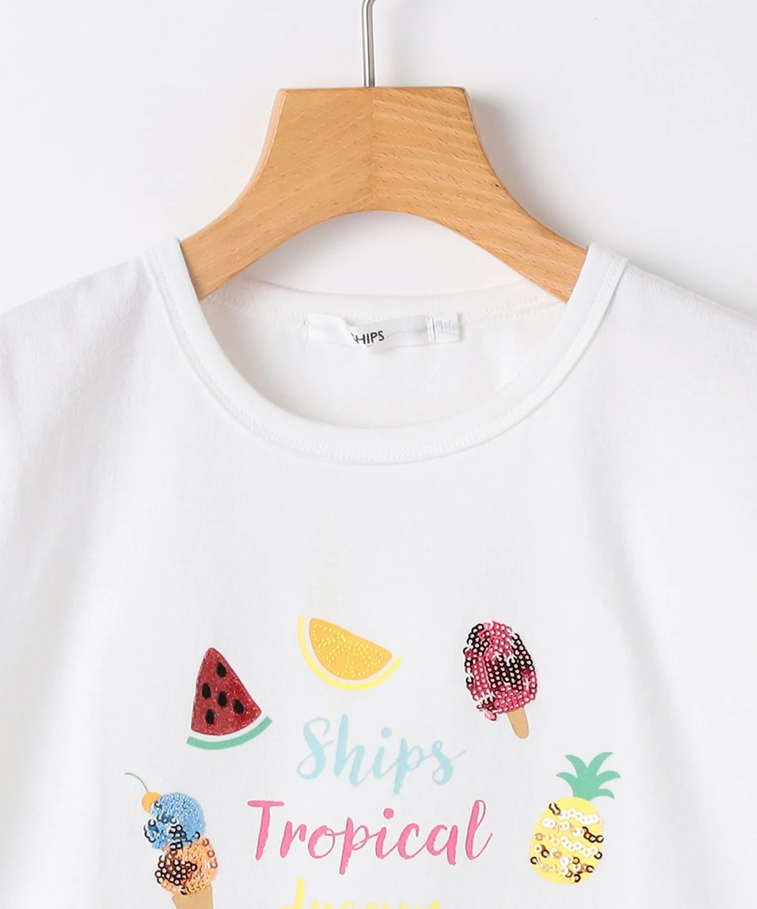 Детская летняя футболка SHIPS KIDS с вышивкой и паффами, белая — фото 3