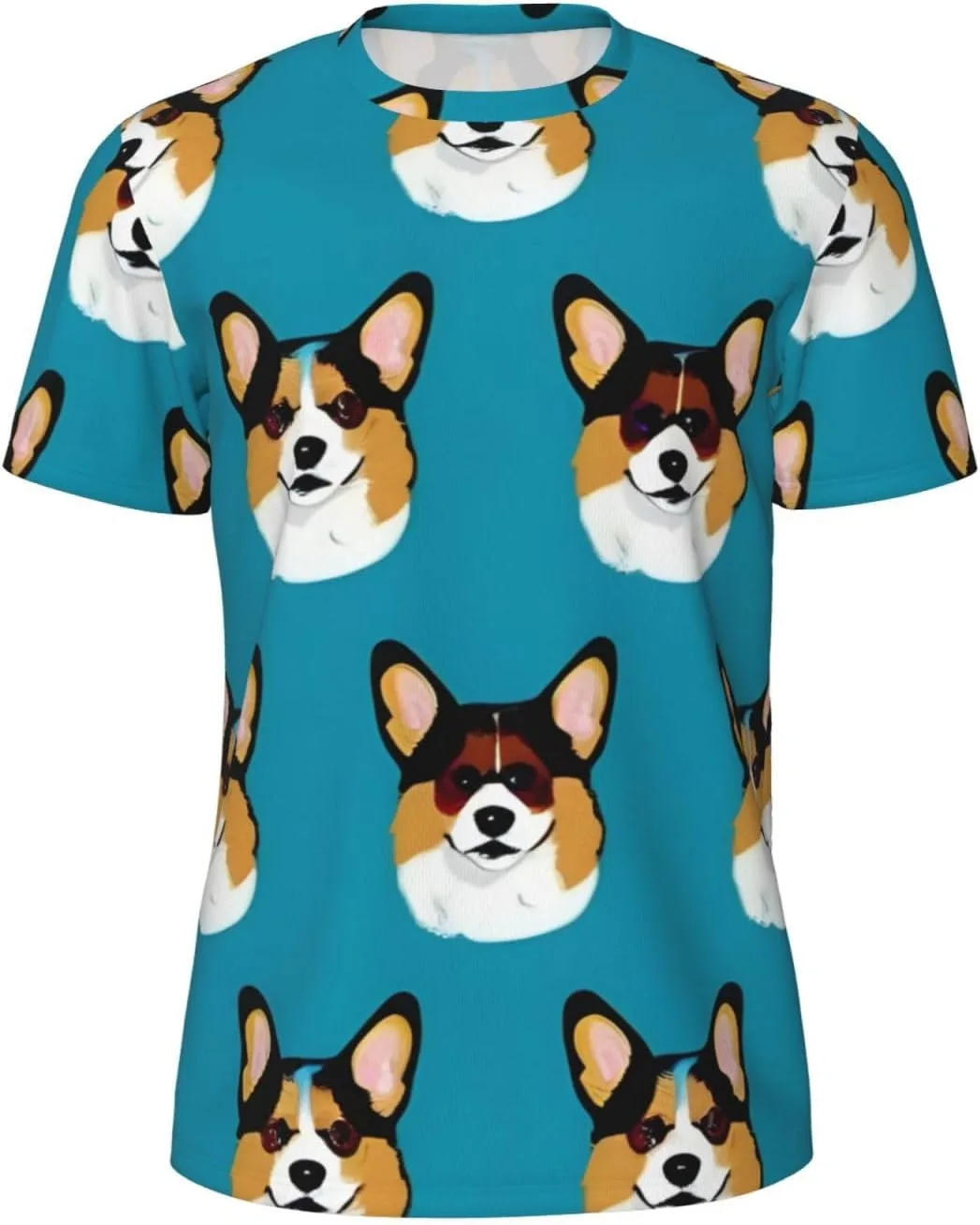 

Футболка Corgi Glasses & Mustaches Print летняя мужская с коротким рукавом SDFHU