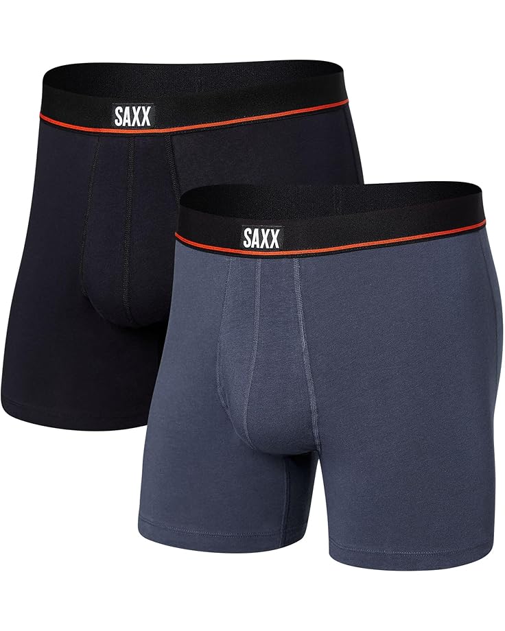 

Боксеры SAXX UNDERWEAR Non-Stop Stretch Cotton Boxer Brief Fly 2-Pack, цвет Deep Navy/Black