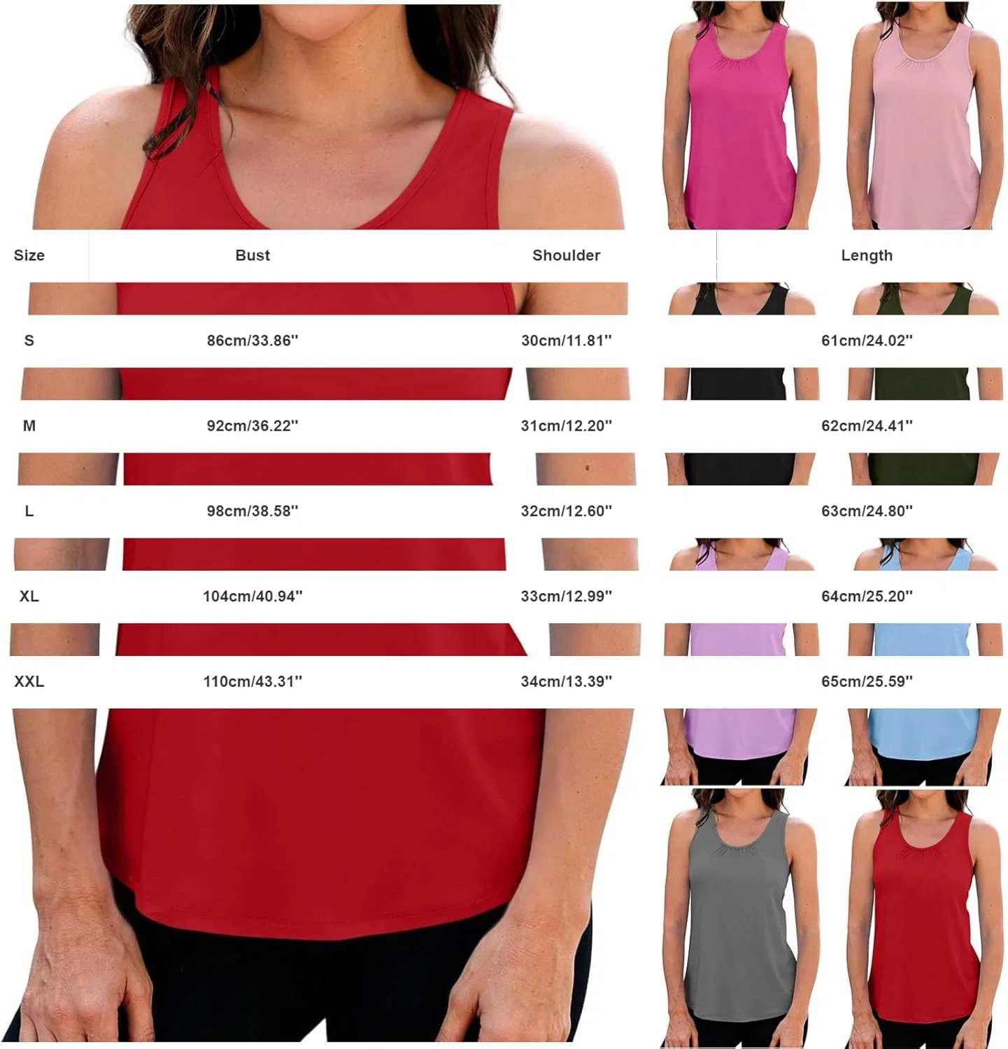 Женский топ для тренировок Racerback, свободный крой, Hot Pink — фото 4