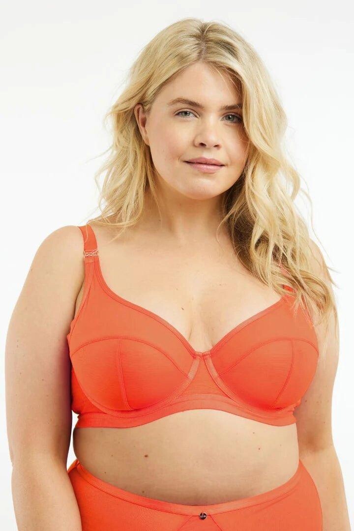 

Мягкий сетчатый бюстгальтер с высоким верхом Oola Lingerie, оранжевый