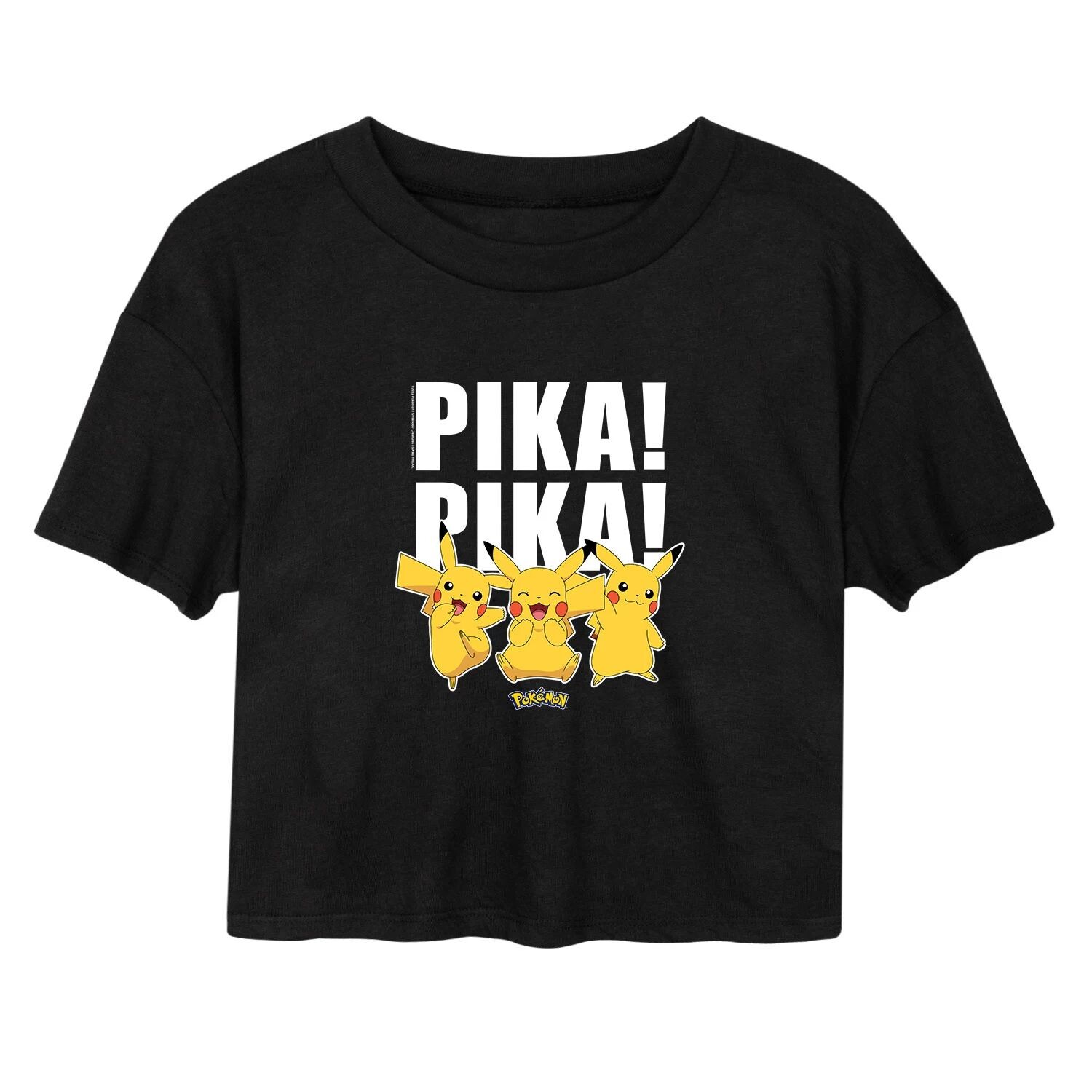 Укороченная футболка для юниоров Pokémon Pika Pika Licensed Character