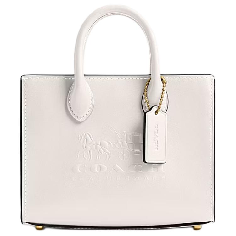 

Сумка-тоут Ace из коровьей кожи, шопер, плечевая сумка, кроссбоди, маленькая дамская сумка, цвет мел белый COACH