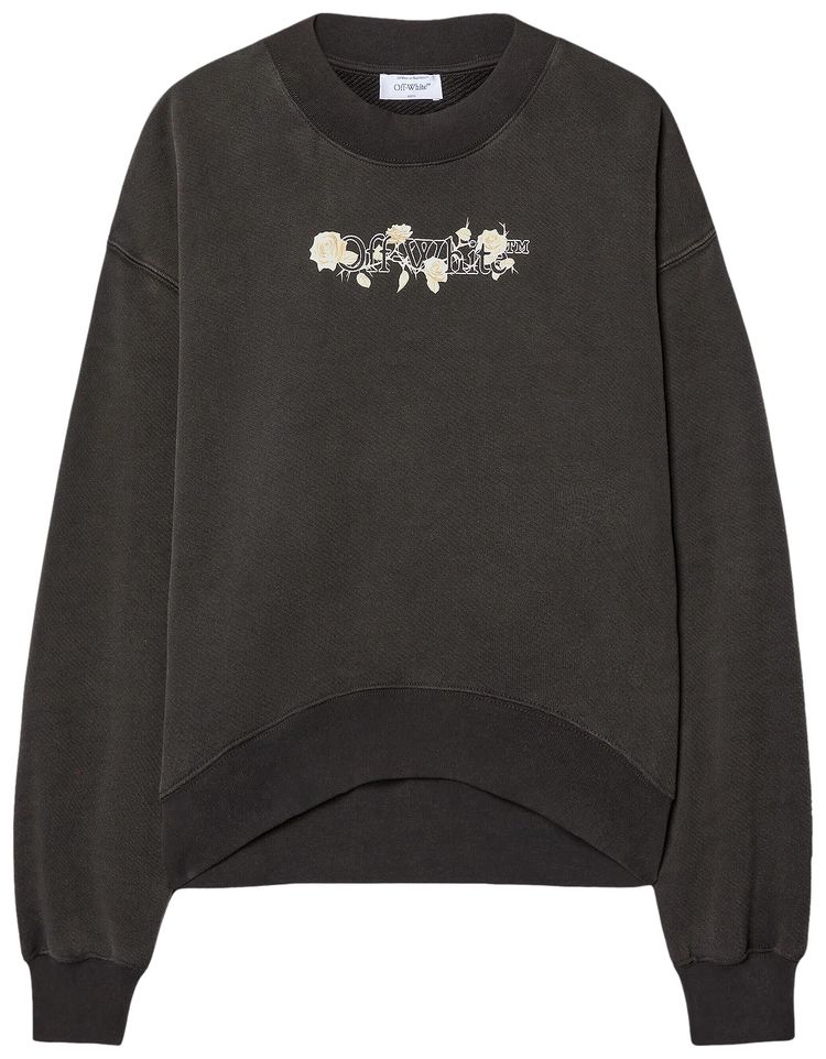 

Толстовка Off-White Bookish Roses Over Crew Sweatshirt 'Washed Black', черный