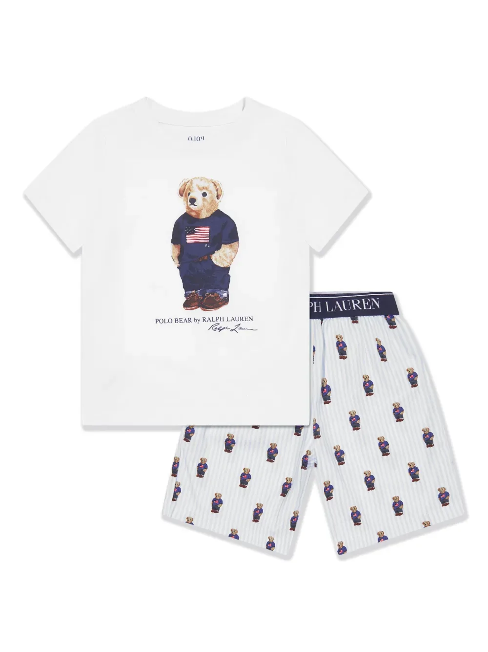Комплект с логотипом Polo Bear POLO RALPH LAUREN KIDS, белый