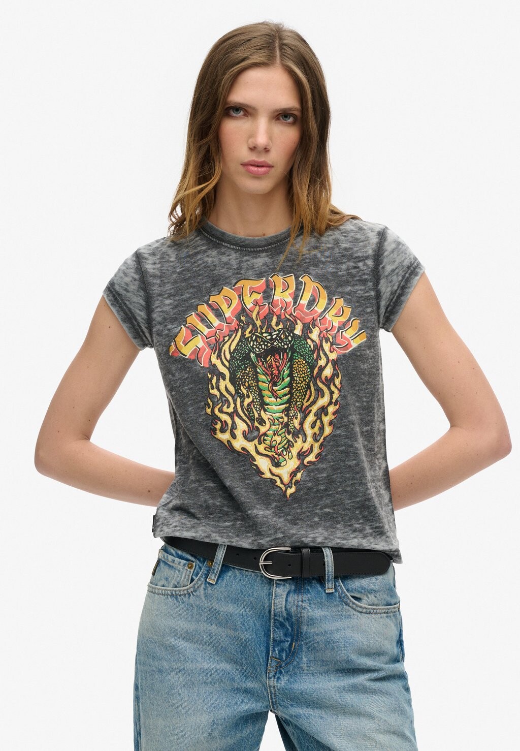 

Футболка с принтом ROCK GRAPHIC Superdry, черный