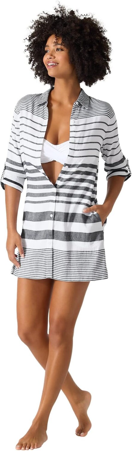

Накидка St. Lucia Stripe Boyfriend Shirt Tommy Bahama, черный