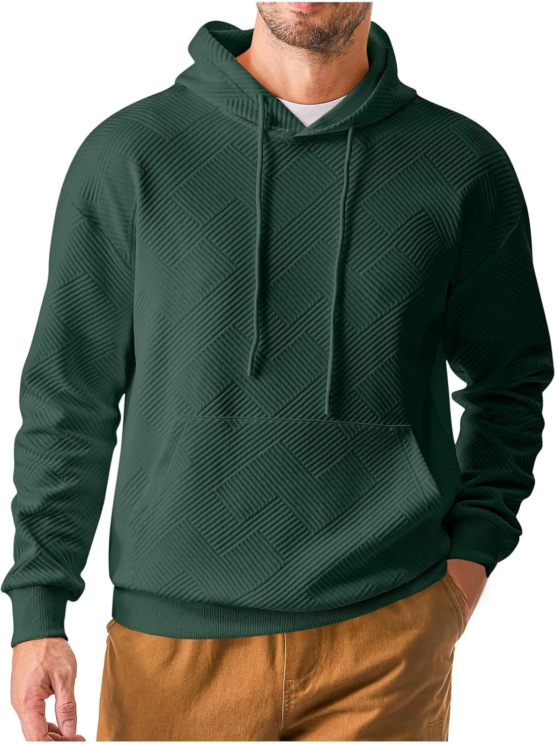 

Мужская толстовка с капюшоном Casual, 2024, длинный рукав, карман