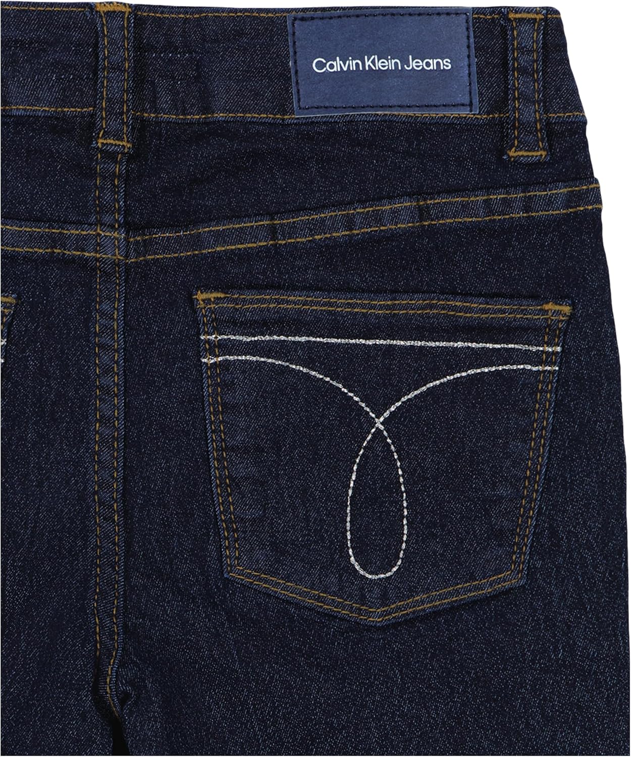 Джинсы Calvin Klein Girls Skinny Fit из эластичного денима с пятью карманами, Dark Rinse — фото 3