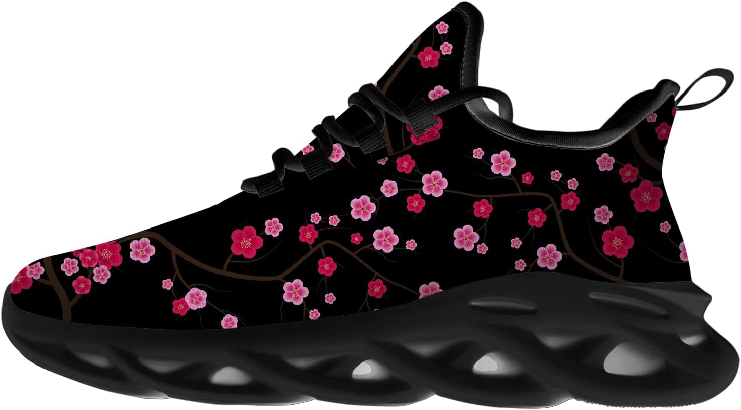 

Кроссовки с цветами сакуры для женщин и мужчин, для бега, комфортные спортивные прогулочные теннисные кроссовки, цветочные кроссовки, подарок для него и для нее Ciadoon, Multicolor