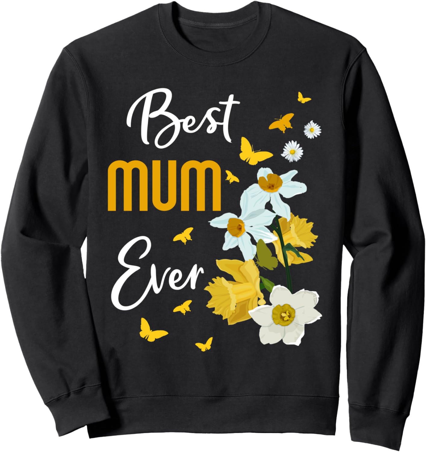 

Толстовка с надписью «Лучшая мама на свете» с цветочным рисунком «Нарциссы и ромашки», черная For Mum Inspire Daffodils, Черный, Толстовка с надписью «Лучшая мама на свете» с цветочным рисунком «Нарциссы и ромашки», черная For Mum Inspire Daffodils