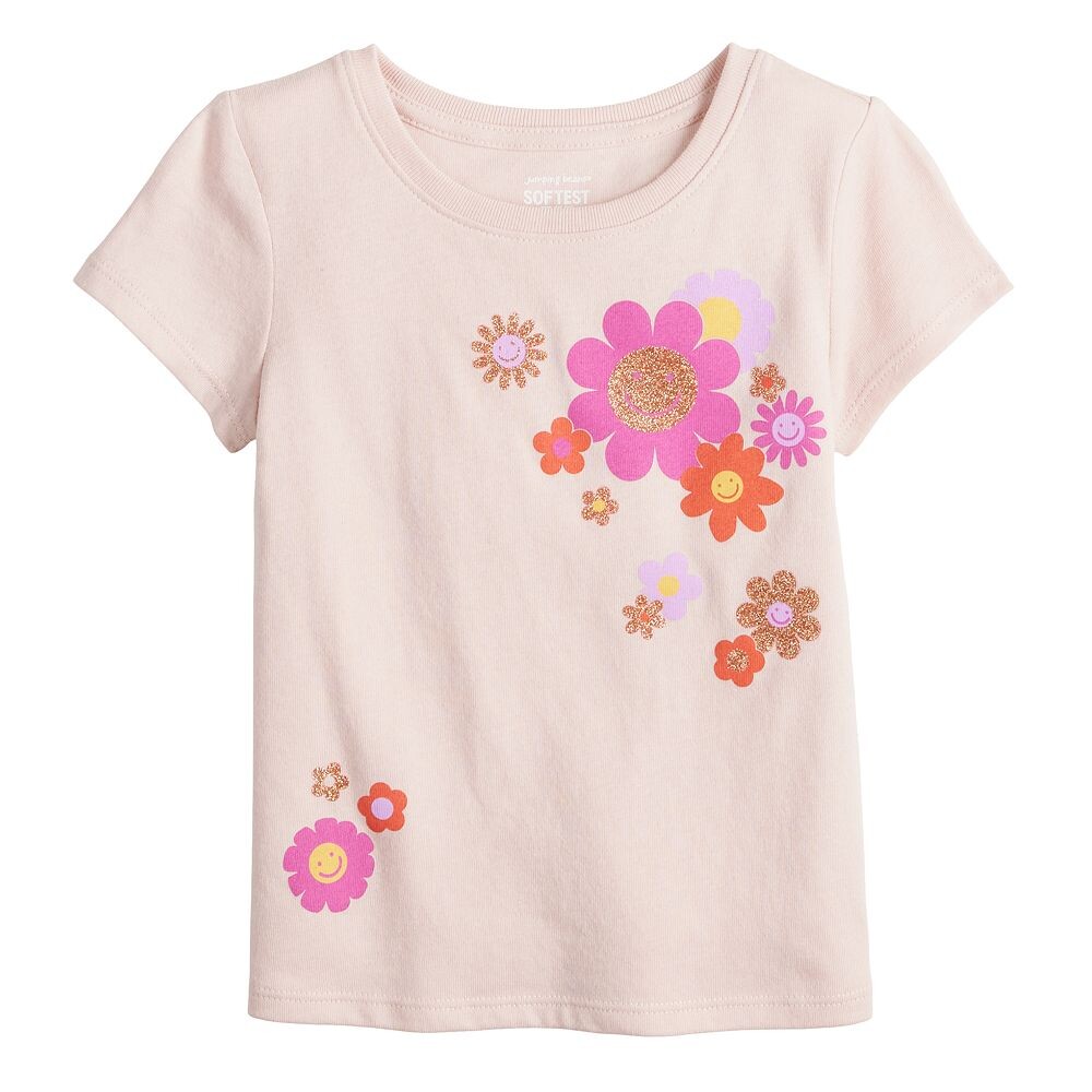

Футболка Jumping Beans с причудливым рисунком для девочек 4–12 лет, цвет Light Pink Flowers
