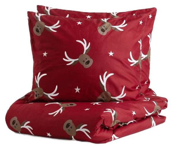 

Комплект постельного белья Homlando REINDEER, 160x2x200 см, красный