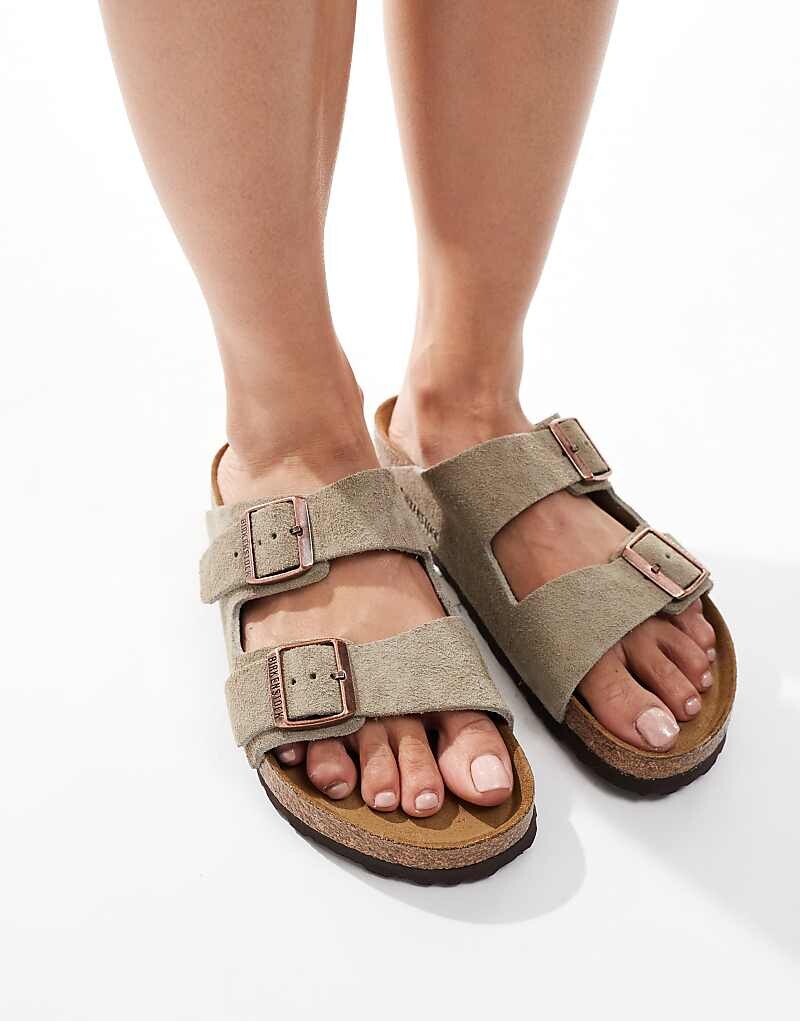 

Birkenstock Unisex – Arizona – Серо-коричневые замшевые сандалии
