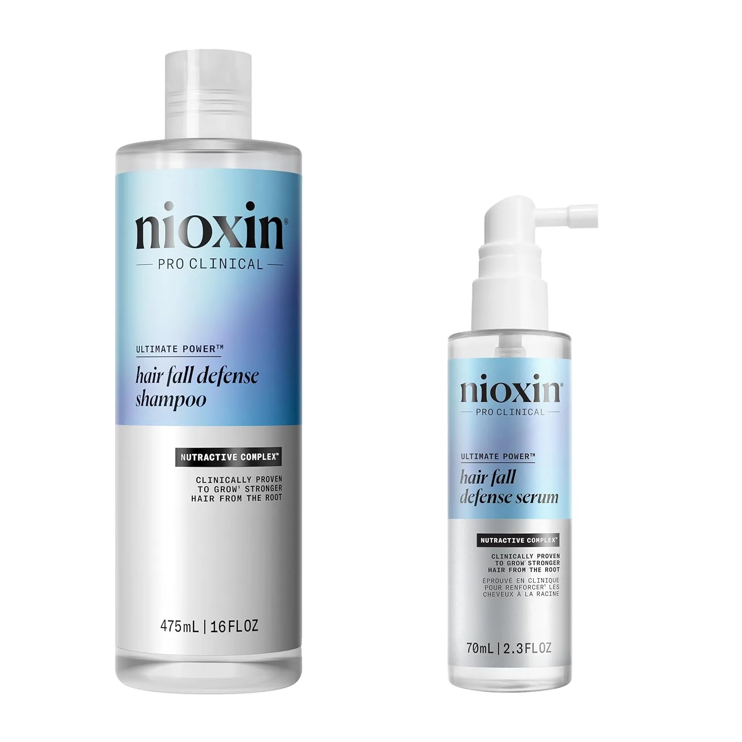 Шампунь Nioxin Hair Fall Defense | Активирует волосяные фолликулы для заметного уменьшения выпадения волос | С лауриновой кислотой, кофеином, ниацинамидом и сандалором Набор 2 шт. | 473 мл + 68 мл