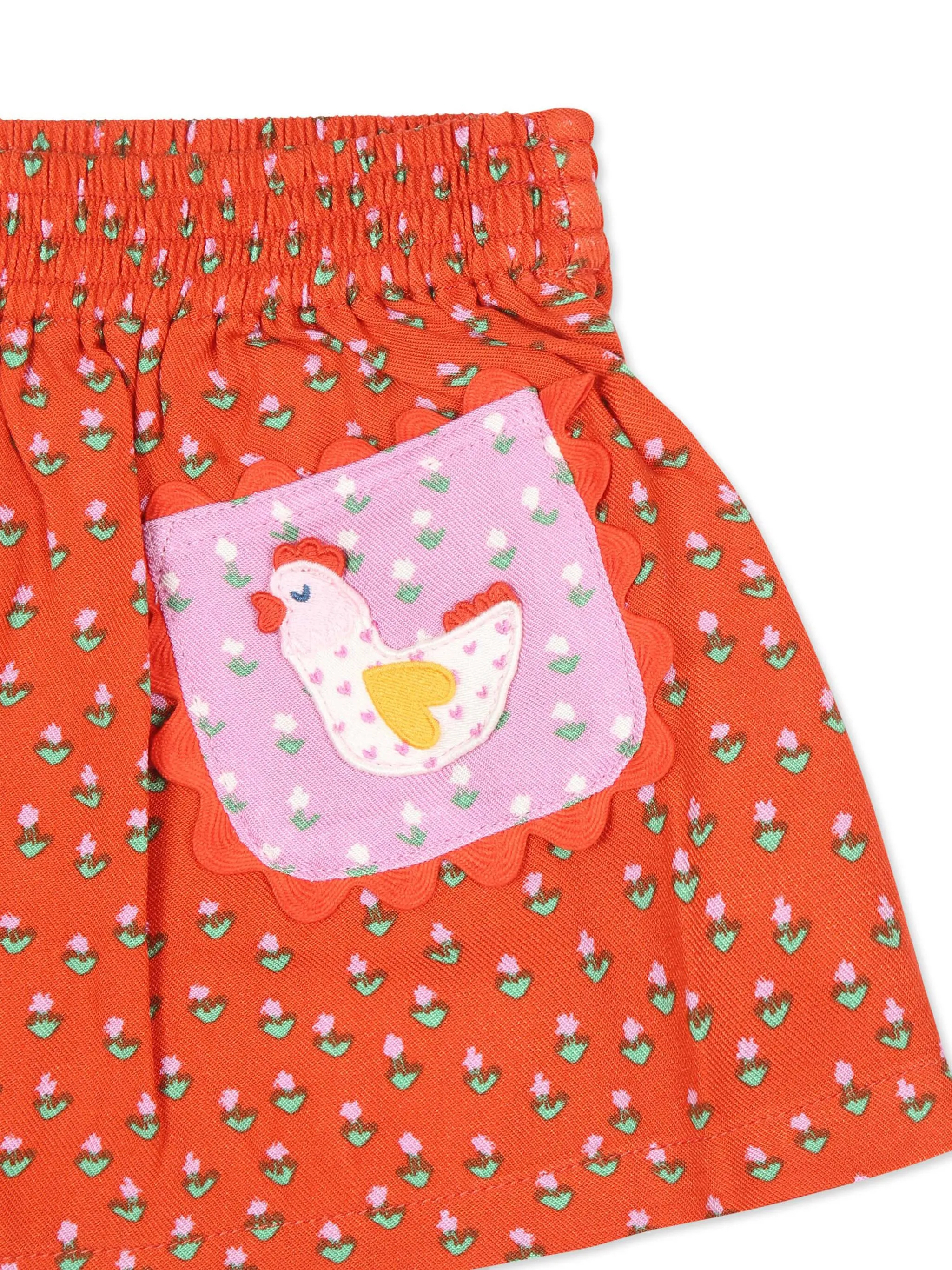 Юбка с цветочным принтом Stella Mccartney Kids, красный — фото 3