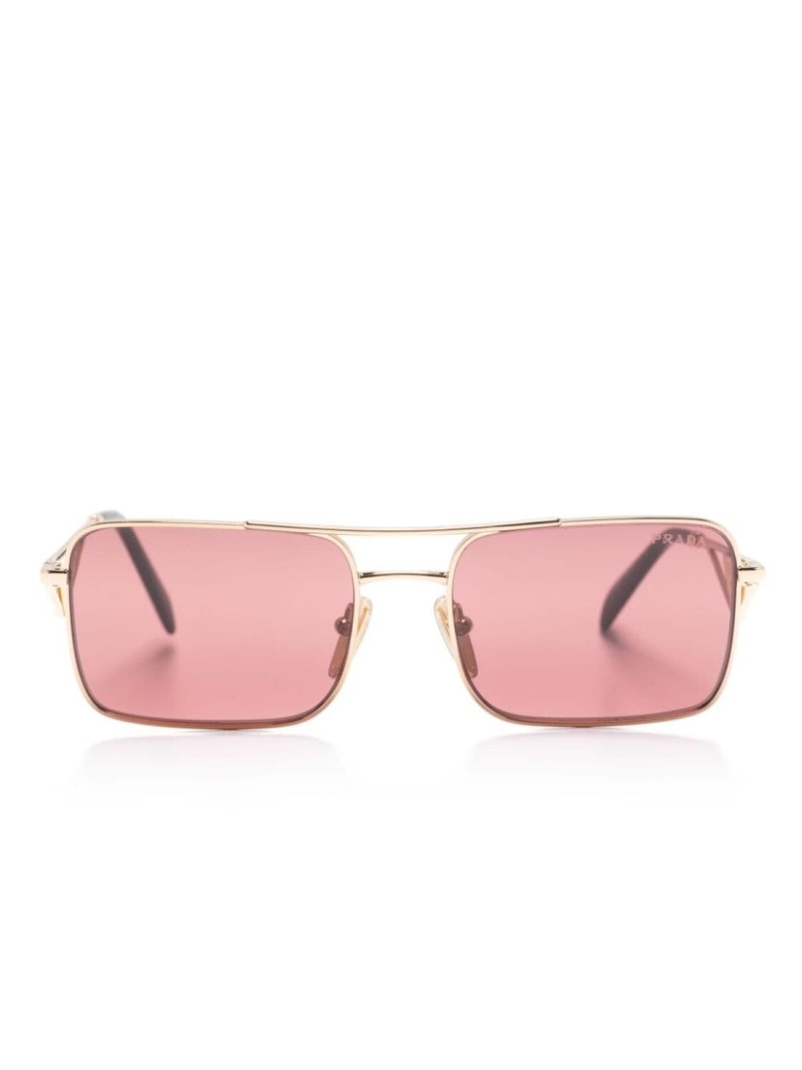 

Prada Eyewear солнцезащитные очки в прямоугольной оправе, золотой