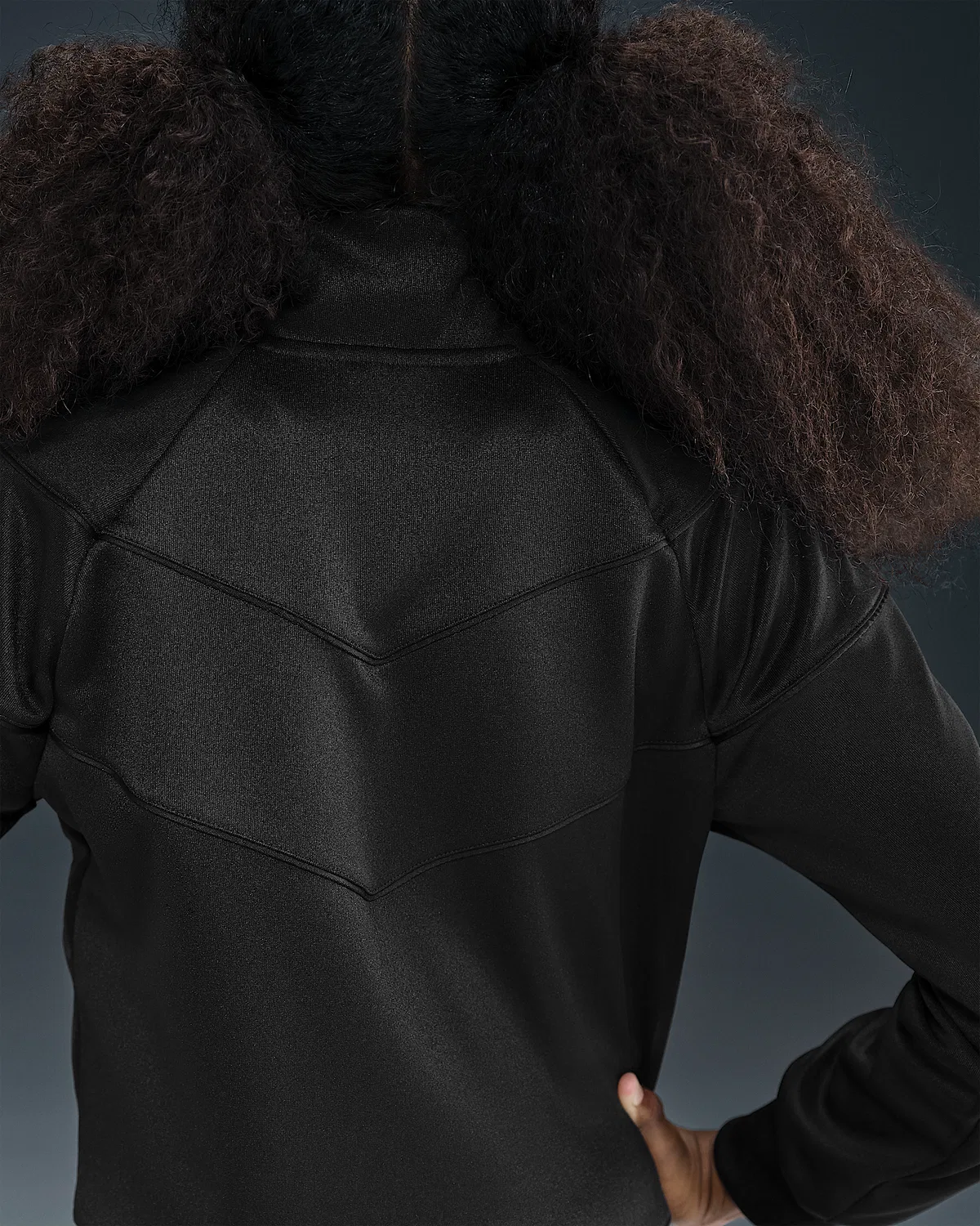 Детская (для девочек) трикотажная куртка Nike Sportswear, Black/Black/White — фото 2