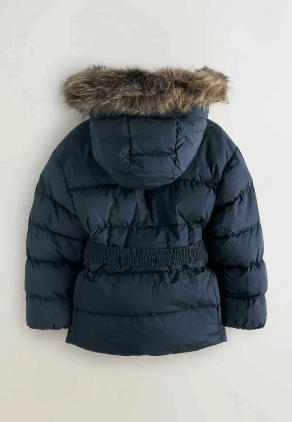 Зимняя куртка-пуховик прямого кроя с поясом Superdry & Co, Navy — фото 2