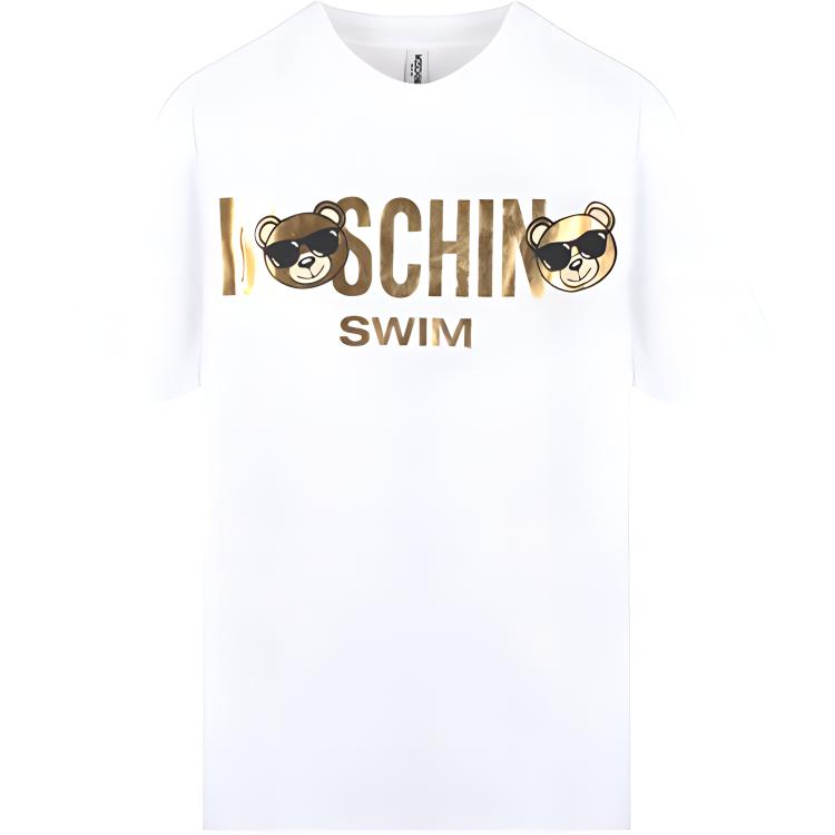 

Футболка с коротким рукавом и логотипом панды белая MOSCHINO