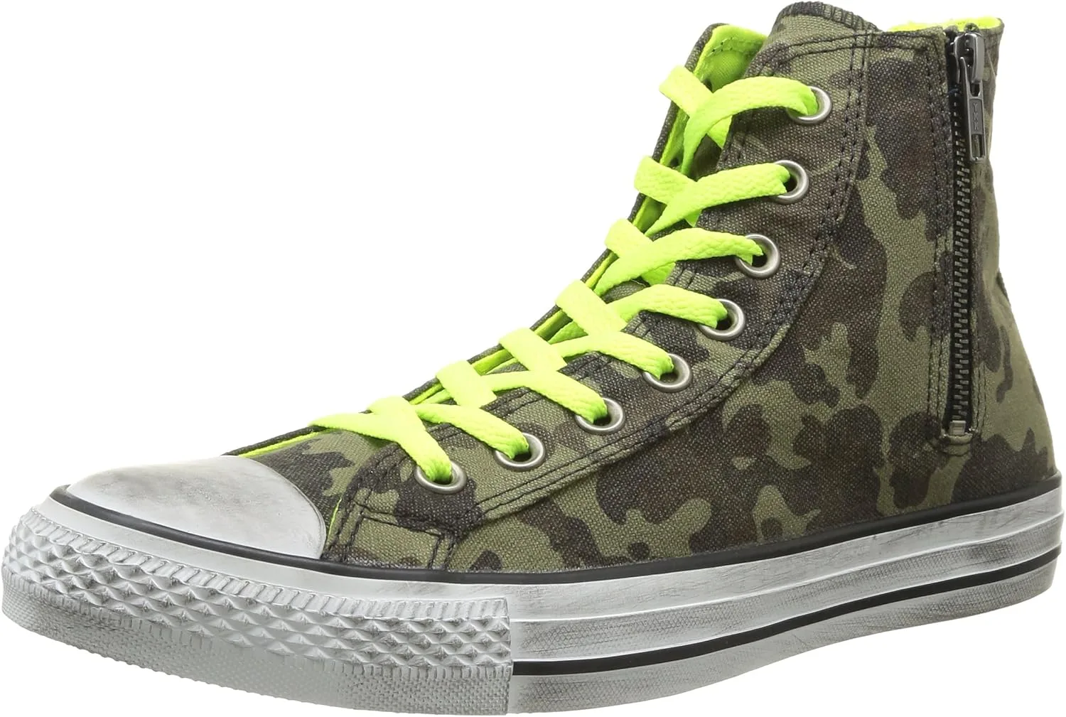 Кроссовки Converse All Star Hi Side Zip Canvas, унисекс, для взрослых, зеленый/желтый
