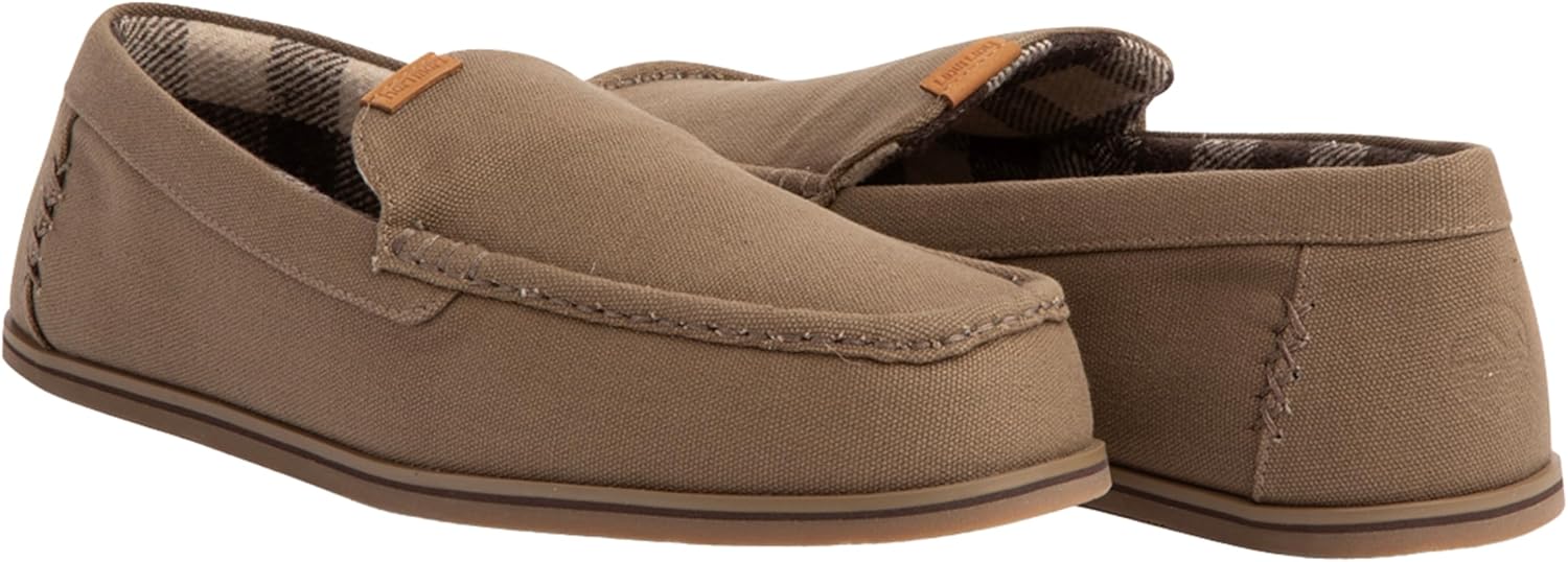 

Hari Mari - Hacienda Canva - Мужские премиальные туфли-сланцы из покрытого холста с клетчатой подкладкой - для дома и улицы, стельки с эффектом памяти и резиновая подошва, Storm