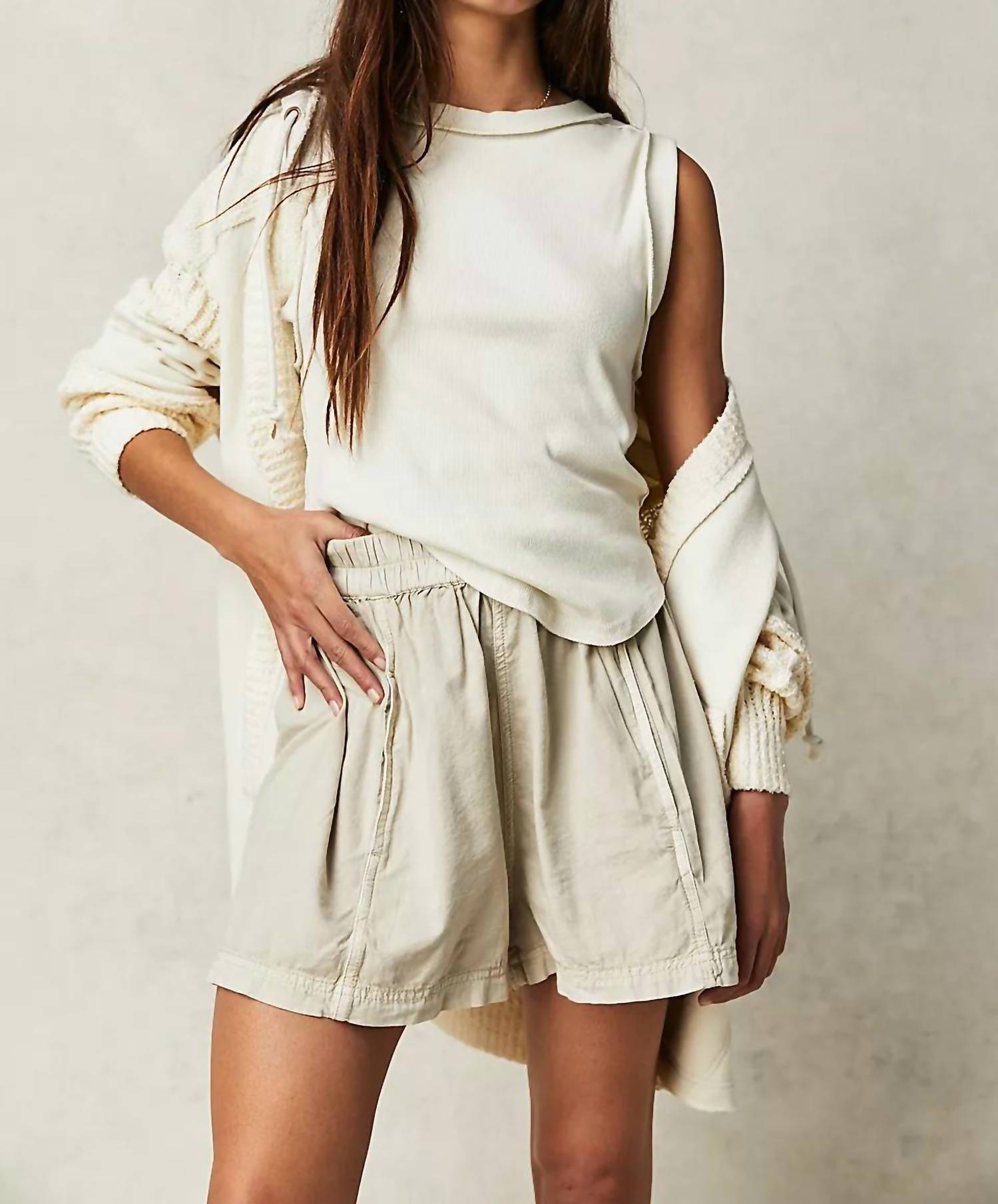 

Шорты из поплина Push On в цвете Nilla Cream Free People