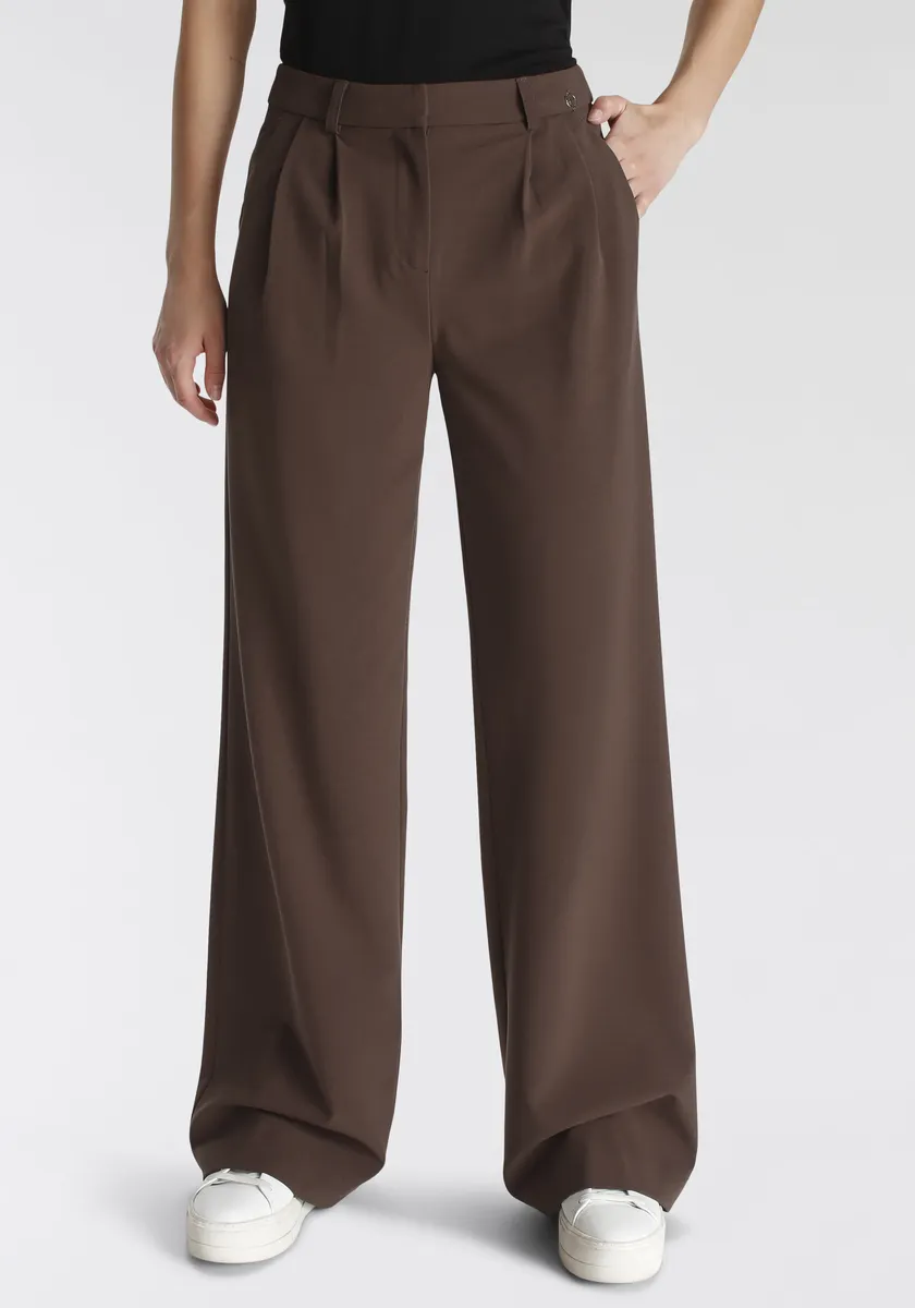 

Костюмные брюки Tamaris с широкими штанинами, цвет Braun (Hose Aus Nachhaltigem Material)