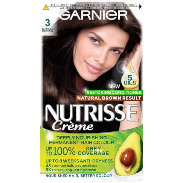 

Стойкая питательная краска для волос Garnier, цвет 3 darkest brown