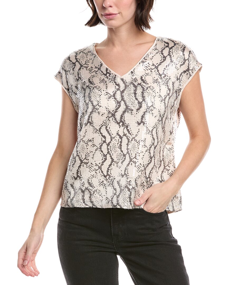 

Топ Vince Camuto с цветочным принтом и пайетками, белый