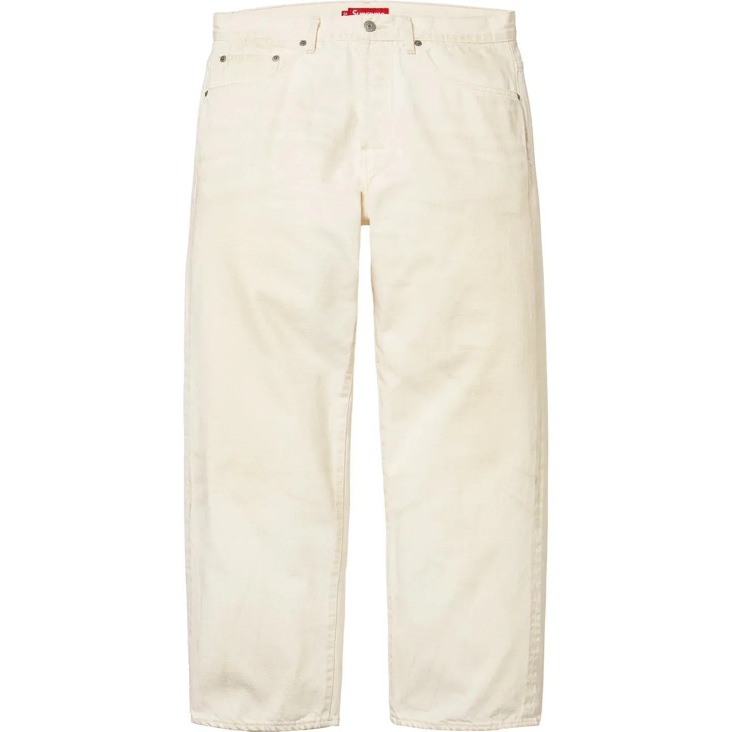 Джинсы SS26 WEEK1 Distressed Loose Fit Selvedge Unisex Supreme, Washed White/Washed White
