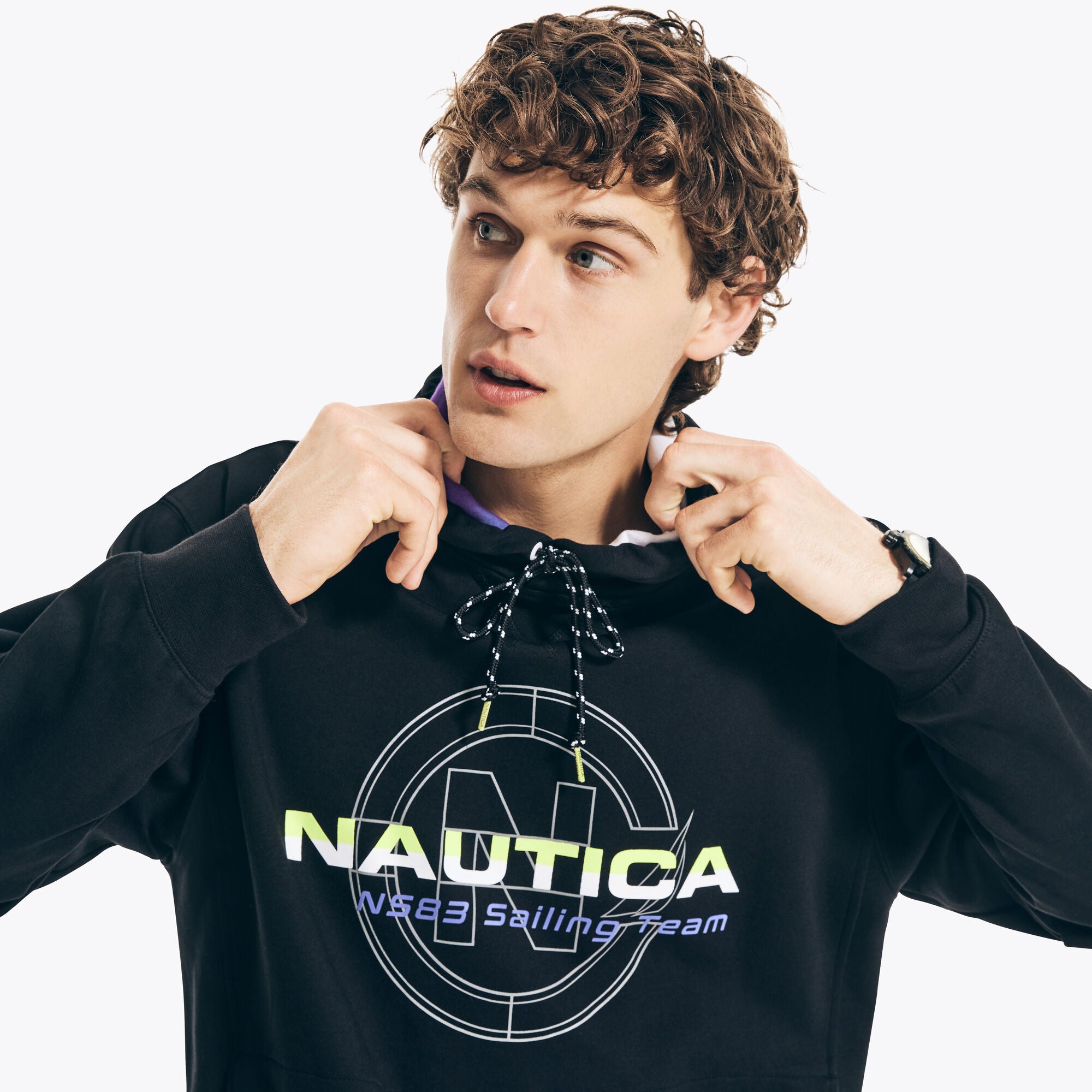 

Мужской пуловер с капюшоном Nautica Sailing Team, цвет True Black