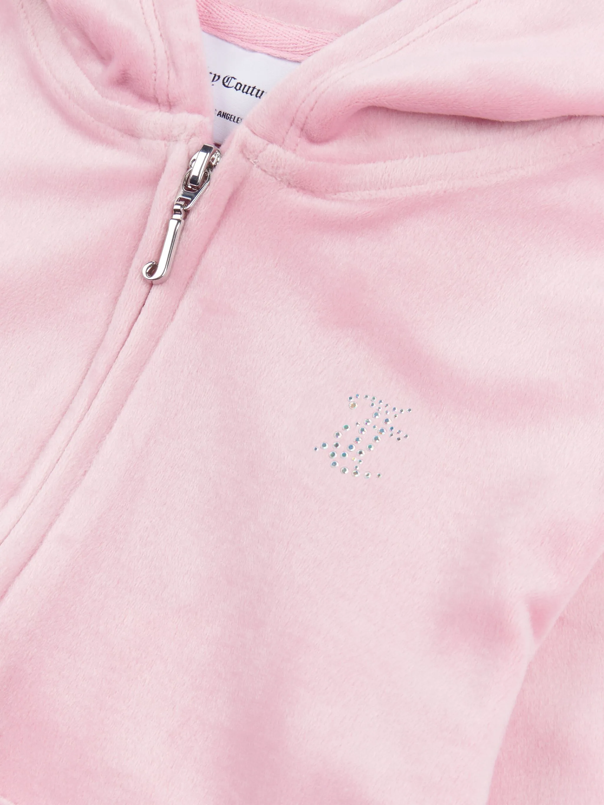 Худи на молнии со стразами Juicy Couture Kids, розовый — фото 2