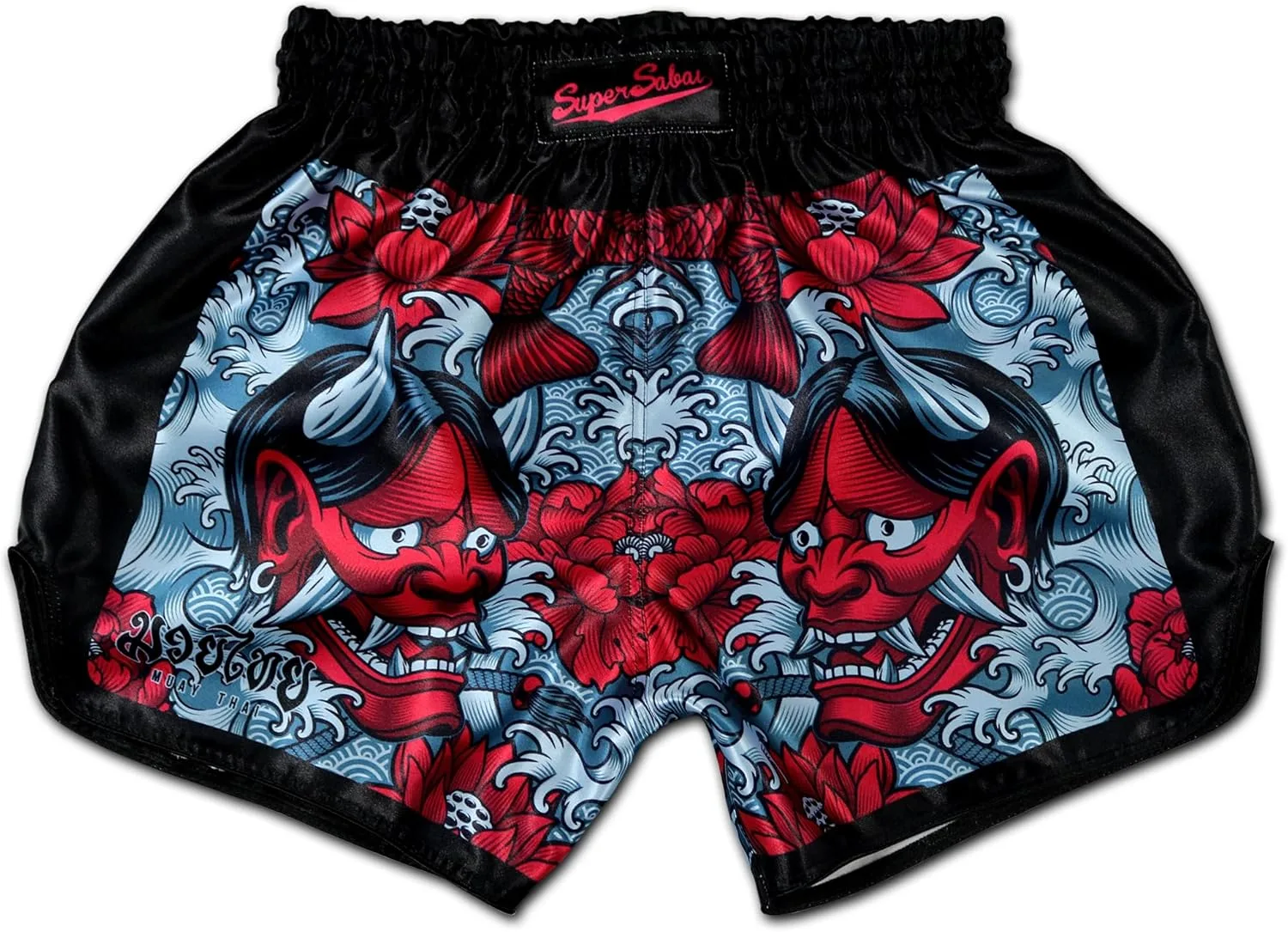 

Премиум шорты для муай тай Devil's Koi с японской демонической маской онни для мужчин и женщин Muay Thai Shop