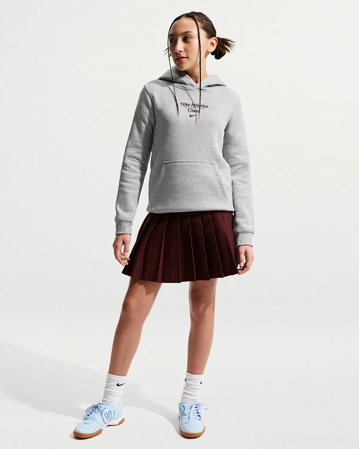 Детская толстовка Nike Cheer Pullover Hoodie, Dark Grey Heather — фото 4