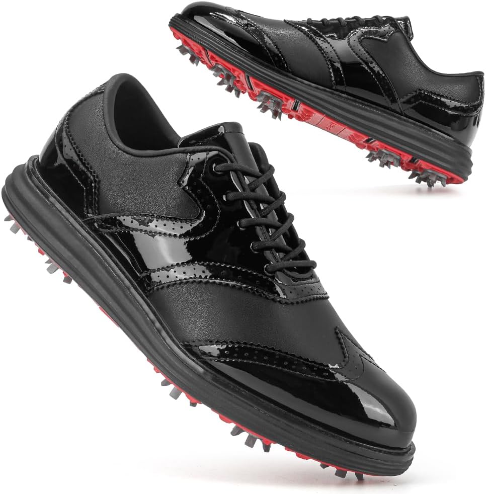 

Мужские гольф обувь с 9 шипами, удобные кроссовки для занятий гольфом на открытом воздухе Ifrich, черный