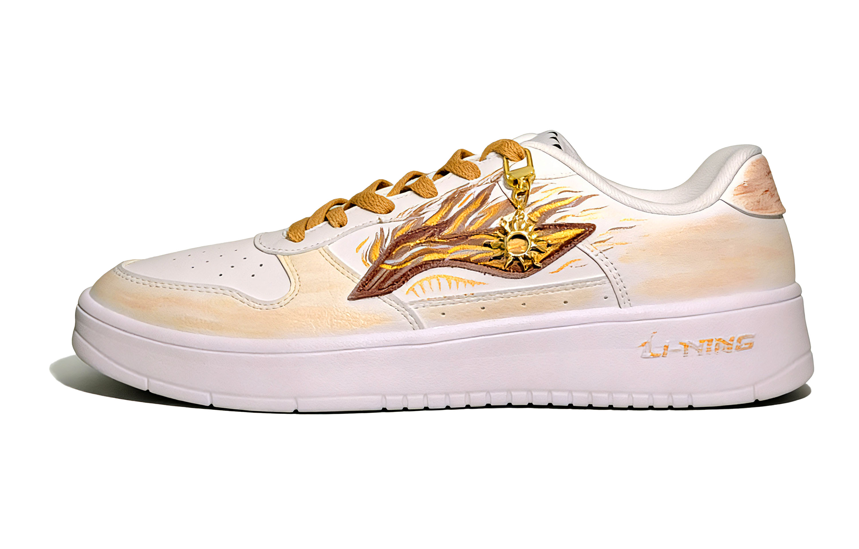 

Низкие скейтбордные кроссовки Li Ning Floating Boat с амортизацией, износостойкостью и воздухопроницаемостью, унисекс., белый