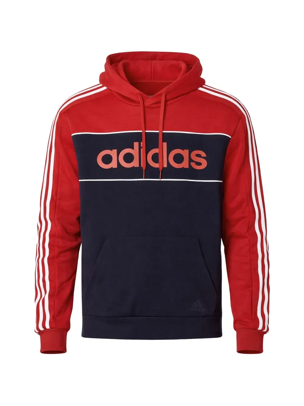 Толстовка с капюшоном и цветными блоками Adidas, красный