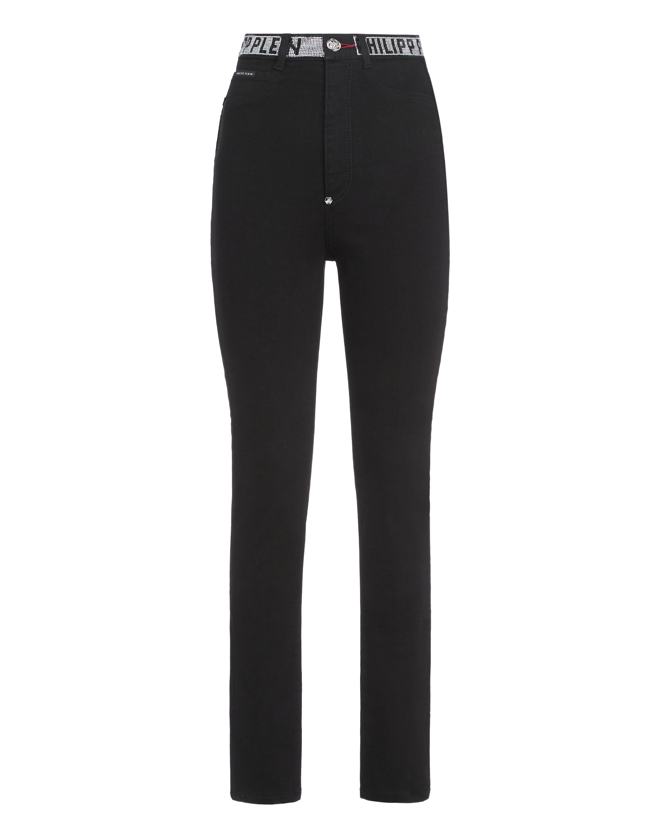 

Джинсовые джеггинсы с высокой талией Philipp Plein TM, цвет blackout