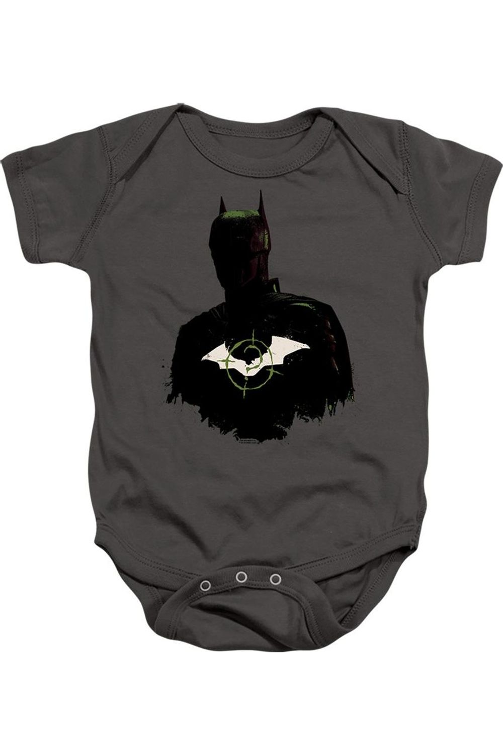 

Детский комбинезон на кнопках с силуэтом Бэтмена и логотипом Загадочника Gildan, charcoal