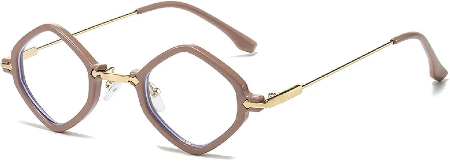 

Ретро-солнцезащитные очки в форме маленького многоугольника для женщин, модные, с прозрачными линзами с градиентом «океан», защита от УФ-излучения UV400, модные для мужчин в стиле панк UATXTAU, Khaki Clear