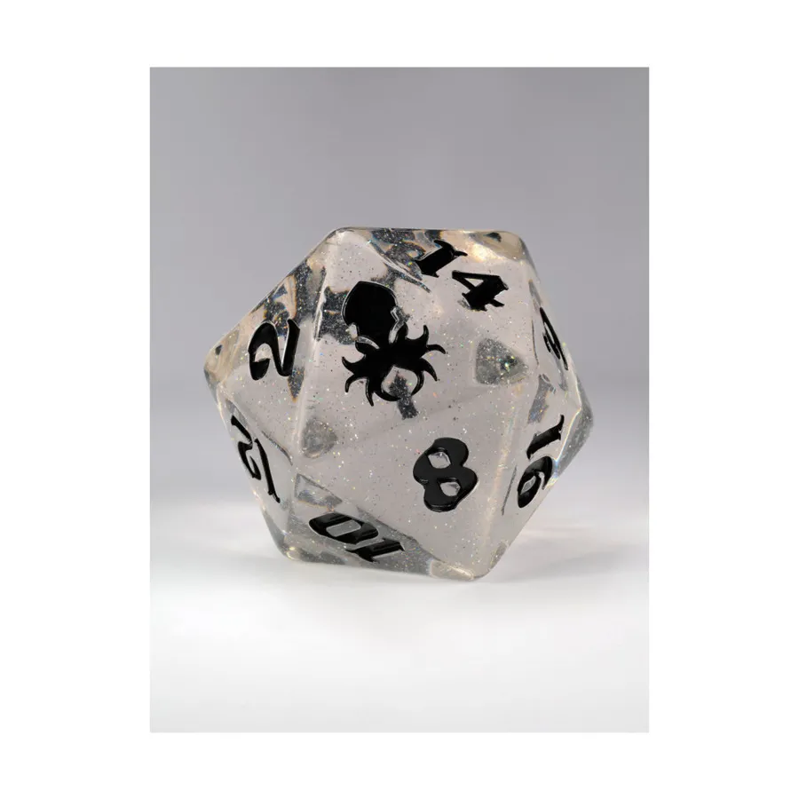 

55мм Титан d20 - Черный праздник, Oversized D20's (Kraken Dice)