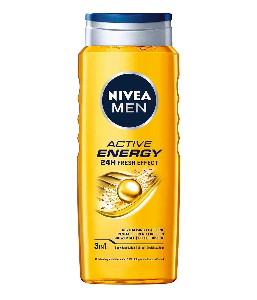 Мужской энергетический гель для душа «Active Energy 3-в-1» с кофеином от NIVEA MEN, 500 мл Nivea