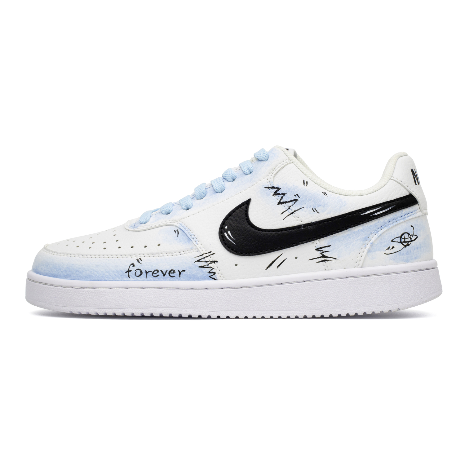 

Court Vision 1 Light years Away Cushioning Abrasion Resistant Breathable Slip Resistant Low top Nike, синий черный