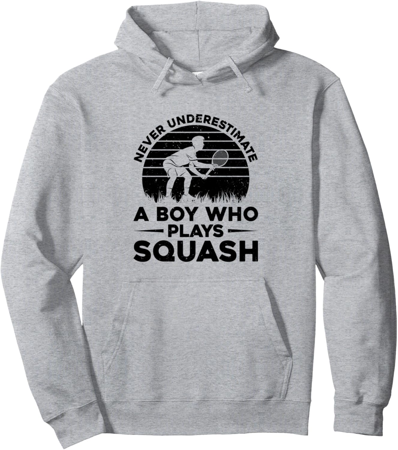 

Не стоит недооценивать парня, играющего в сквош, Худи Playing Squash Boys, серый