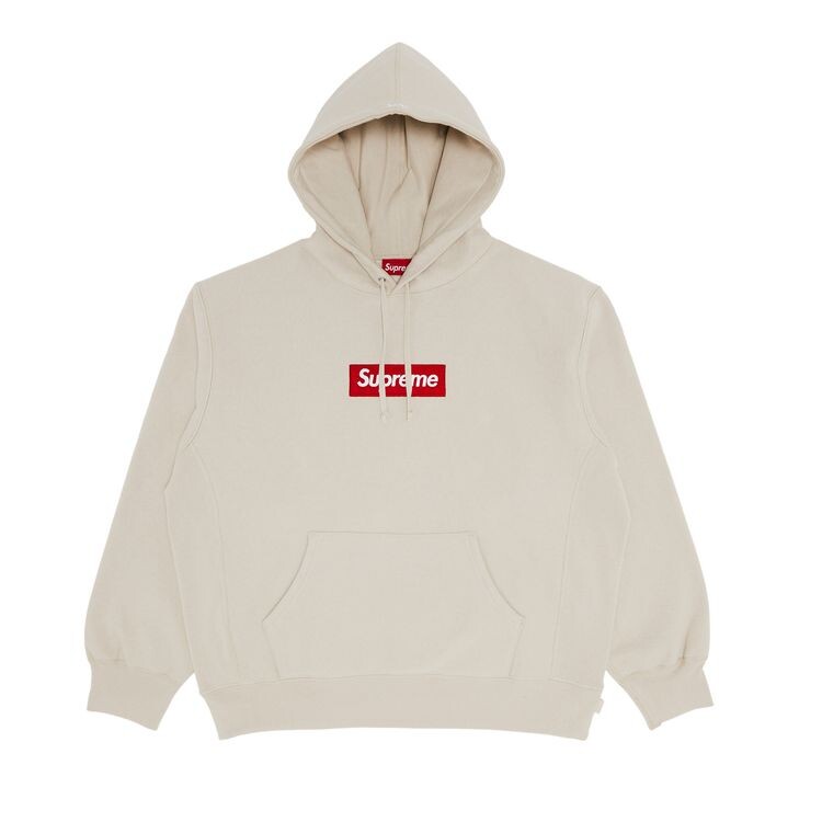 

Толстовка Supreme Box Logo Hooded Sweatshirt Stone, кремовый
