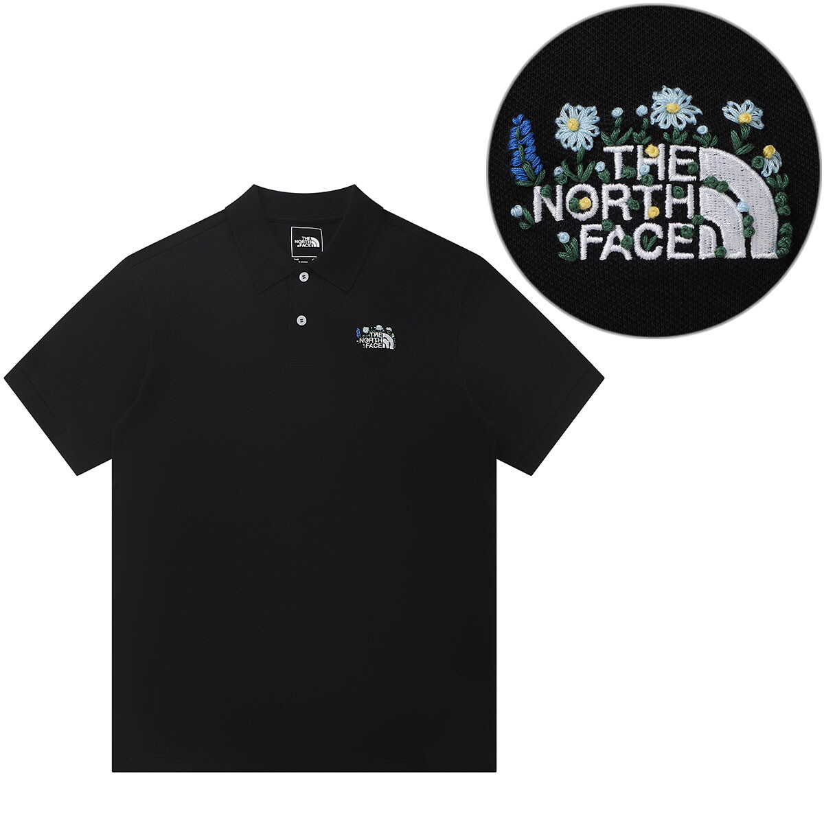 

Рубашка поло унисекс маленький синий цветок The North Face, голубой