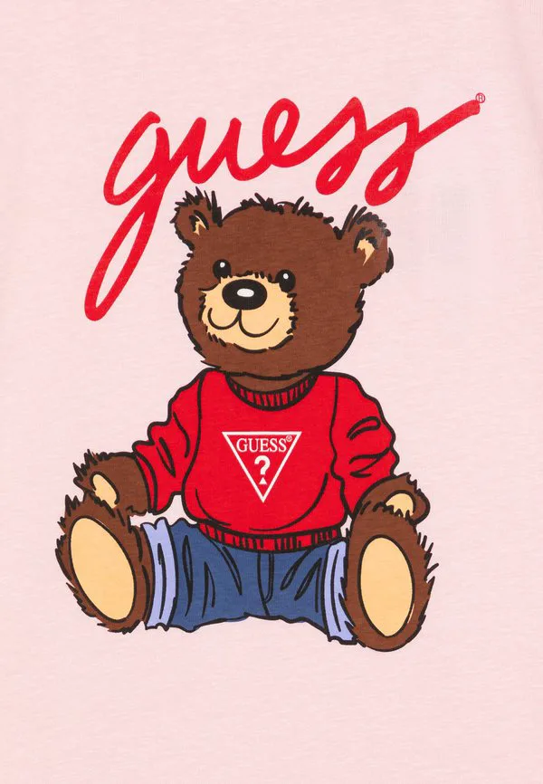 Детская футболка унисекс с принтом Guess, Candy Pink — фото 3